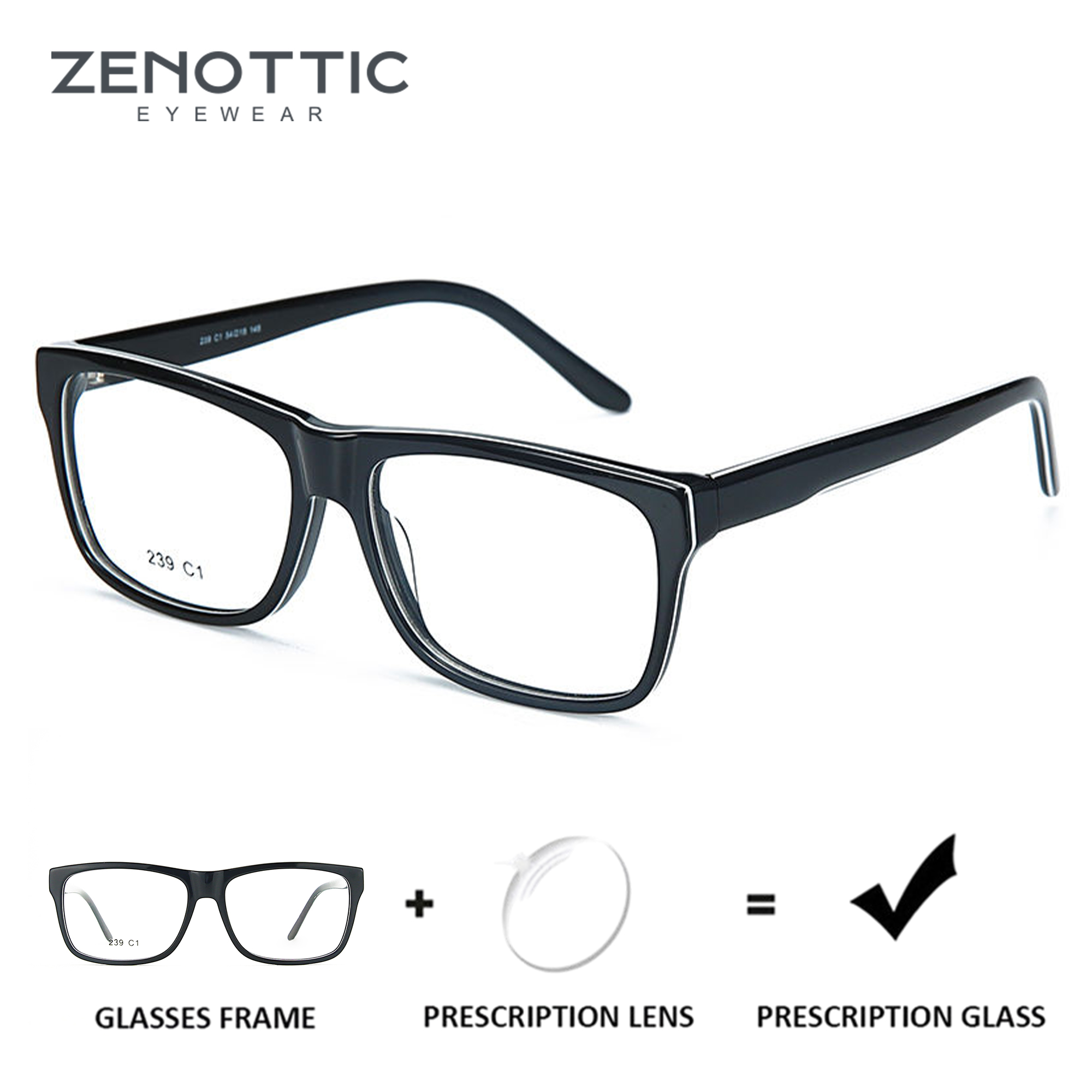 Men Shoes Zegna - ZENOTTIC (XXS Size) Square Prescription Glasses
