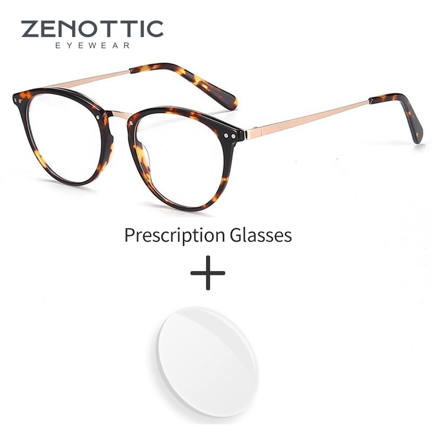 Men Shoes Zegna - ZENOTTIC Trendy Patterned Women Round Prescription