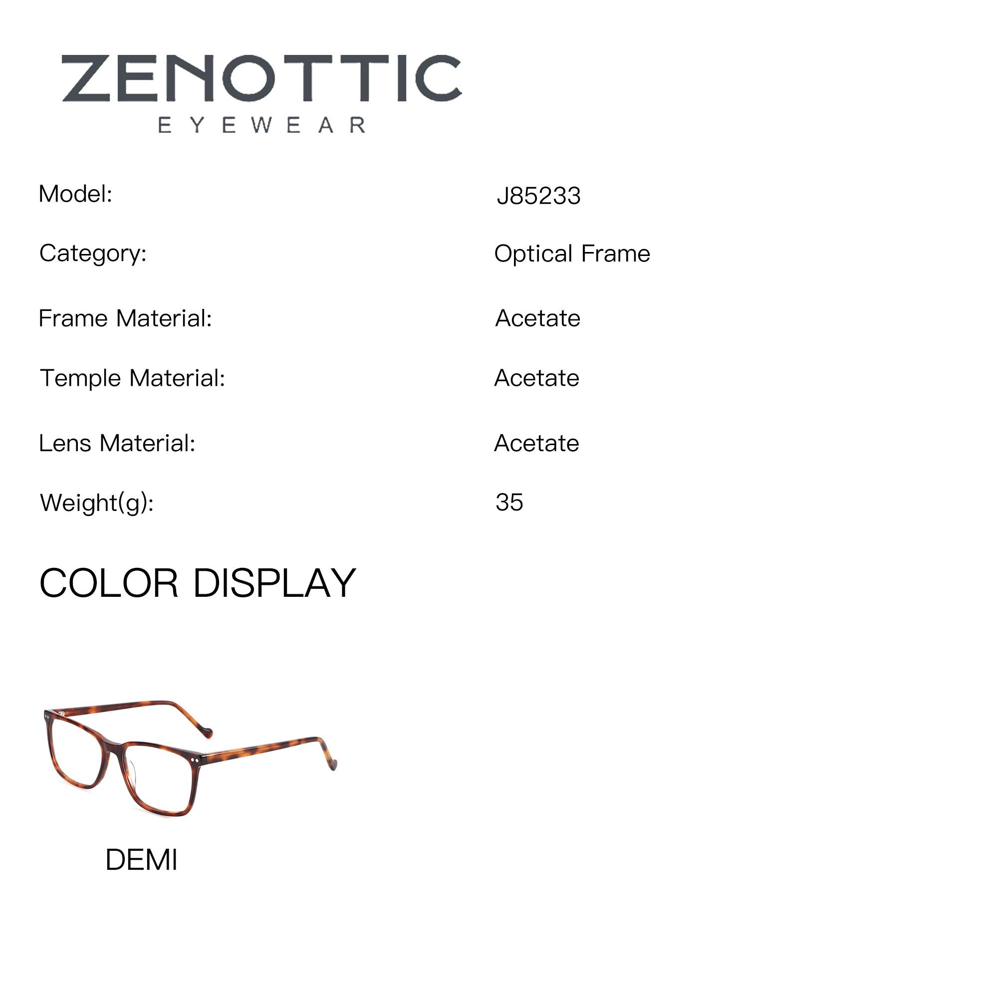 ZENOTTIC Acetate Rectangle Len - Men Shoes Zegna ulasan dan harga