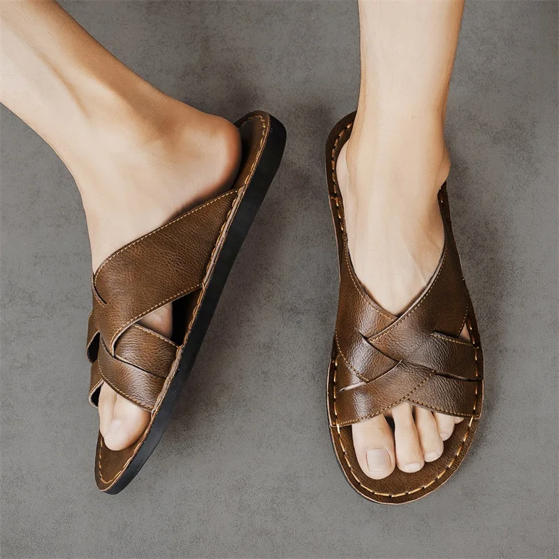 Genuine Leather Men Casual San - Men'S Shoes Hey Dude ulasan dan harga