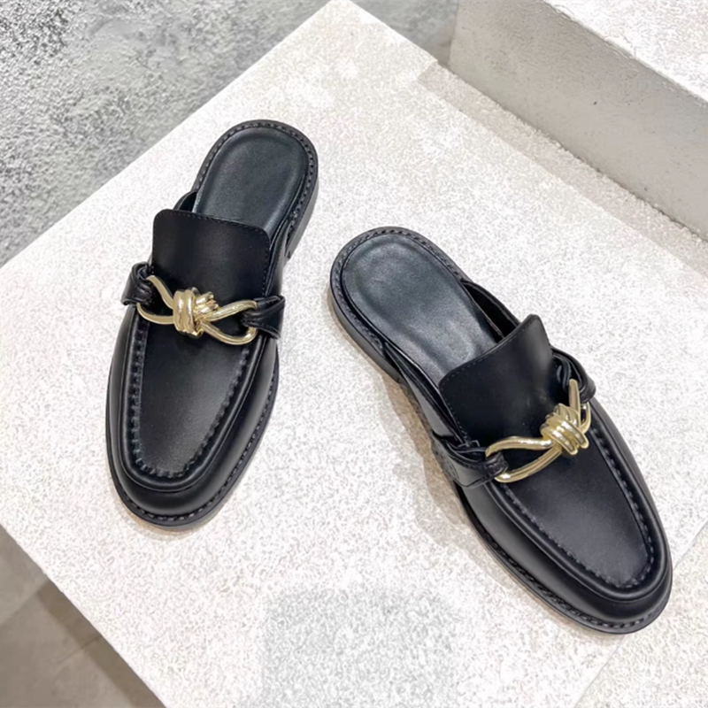Metal Buckle Half Slippers For - Men'S Shoes Hey Dude ulasan dan harga
