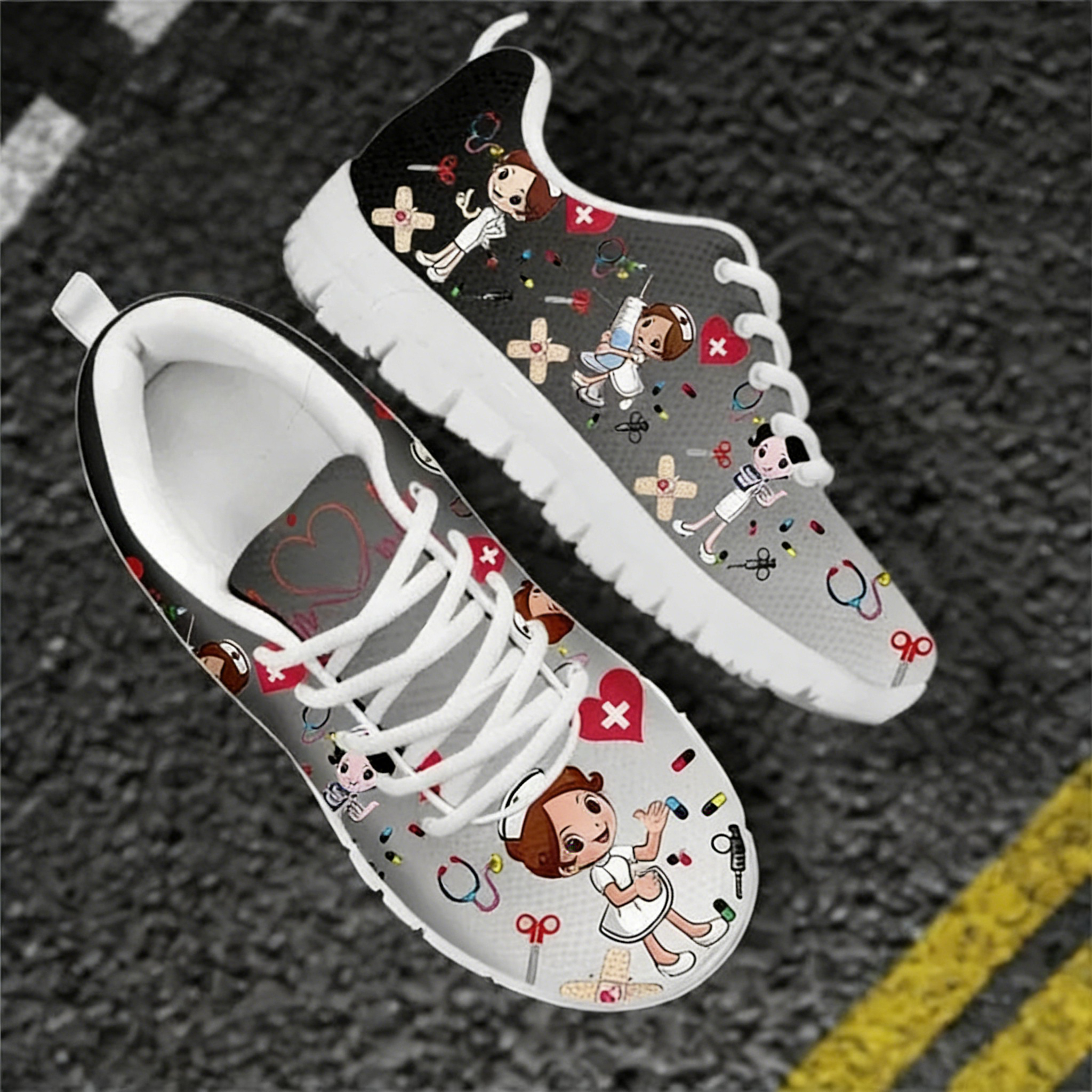 Colorful Cartoon Nurse Sneaker - Men Shoes Name ulasan dan harga