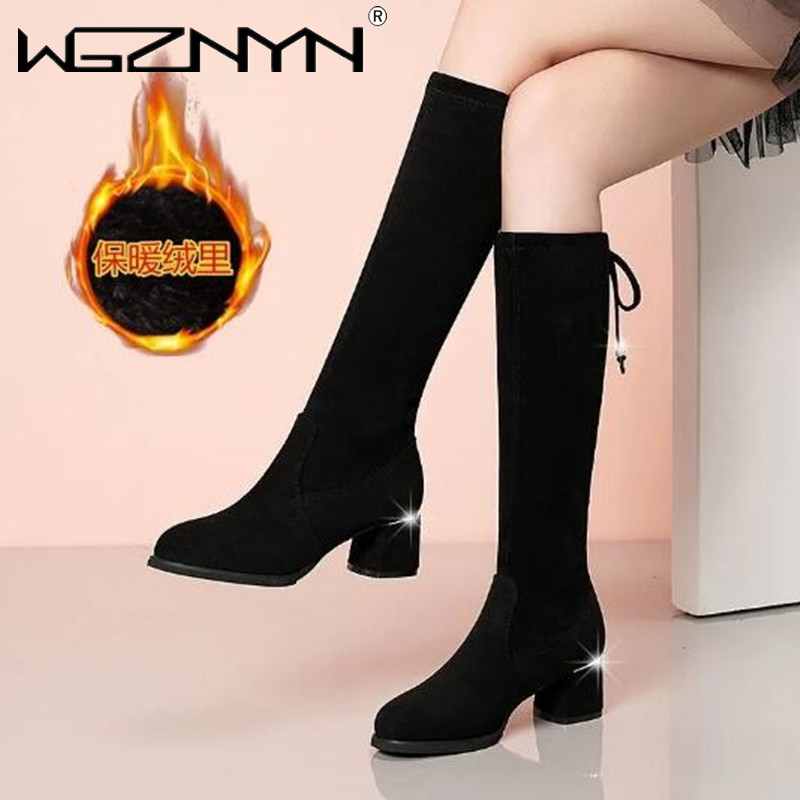 Women Autumn Winter Black Knee - Winter Boot Insulated ulasan dan harga