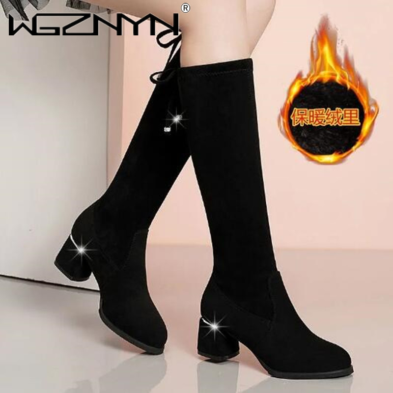 Women Autumn Winter Black Knee - Winter Boot Insulated ulasan dan harga