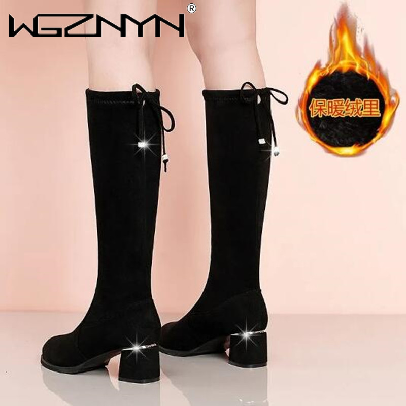 Women Autumn Winter Black Knee - Winter Boot Insulated ulasan dan harga