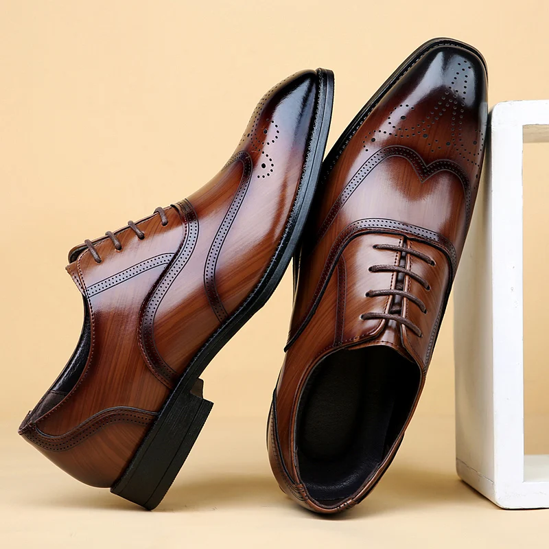 Luxury Brand Men's Glossy Leat - Men Shoes Official ulasan dan harga