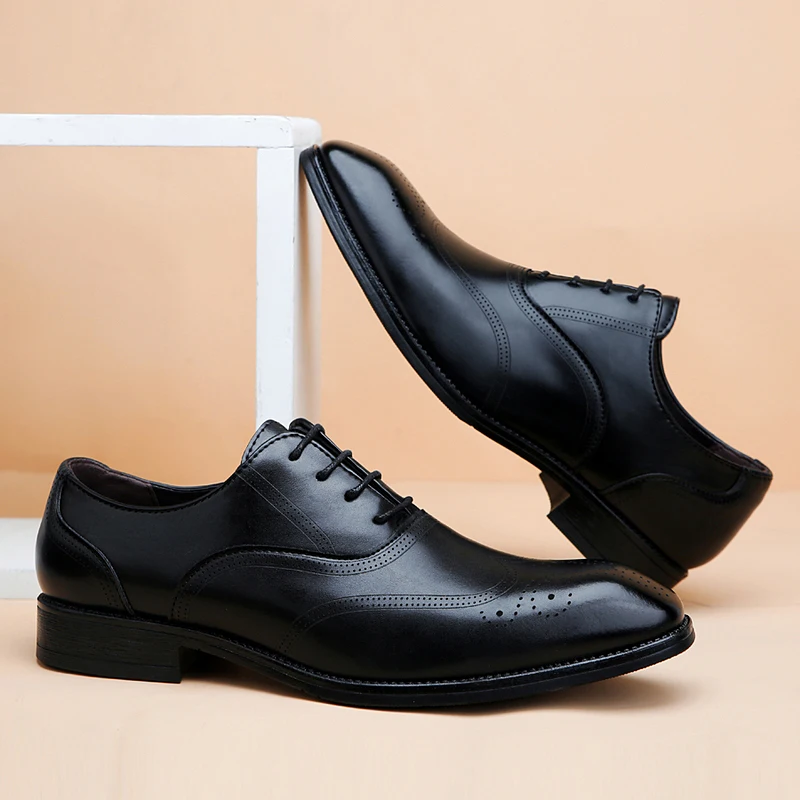 Luxury Brand Men's Glossy Leat - Men Shoes Official ulasan dan harga