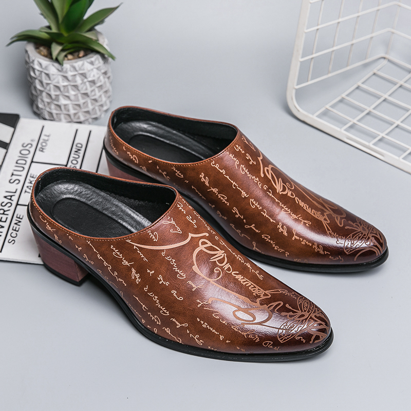 Men Brown Leather Mules Slippe - Men'S Shoes Dress Casual ulasan dan harga