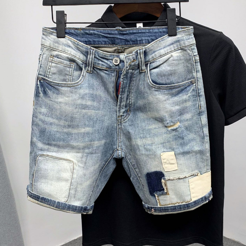 Straight Male Denim Shorts Rip - Men Shoes Xxl ulasan dan harga