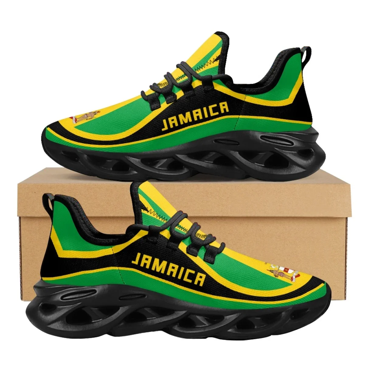 Jamaica Flag Pattern Lightweig - Men Shoes Name ulasan dan harga
