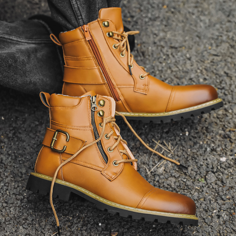 Quality Men Leather Boots Meta - Men Shoes Boss ulasan dan harga