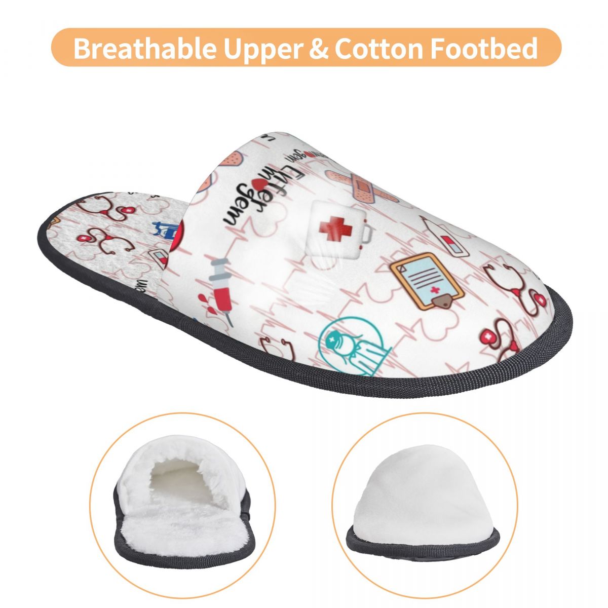Print Heartbeat And Stethoscop - Men Shoes For Winter ulasan dan harga