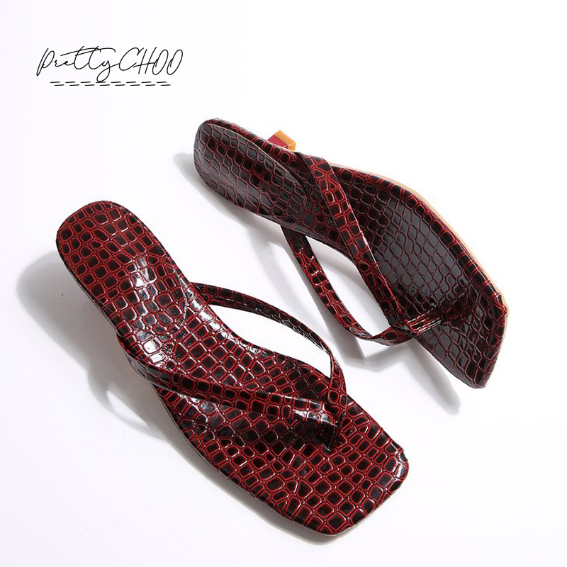 Crocodile Print Kitten Heel Fl - Men'S Shoes For Summer ulasan dan harga