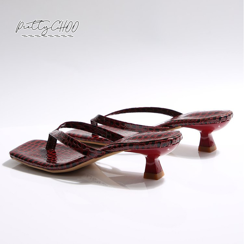 Crocodile Print Kitten Heel Fl - Men'S Shoes For Summer ulasan dan harga