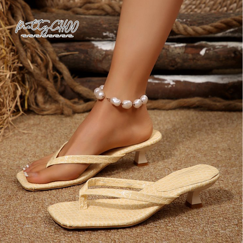 Crocodile Print Kitten Heel Fl - Men'S Shoes For Summer ulasan dan harga